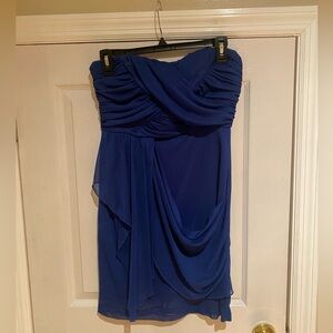 Elegant Blue Strapless Dress